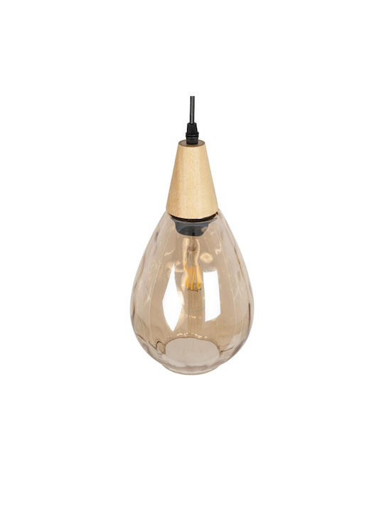 GloboStar Noah Pendant Light Honey with Socket E27 16x16x32cm