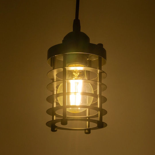 GloboStar Darsey Pendant Light Black with Socket E27 10x10x19cm
