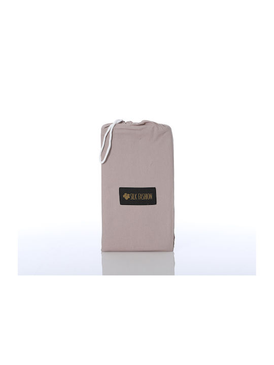 Silk Fashion Sheet Semi Double with Elastic 125x200+35cm. Mashroom