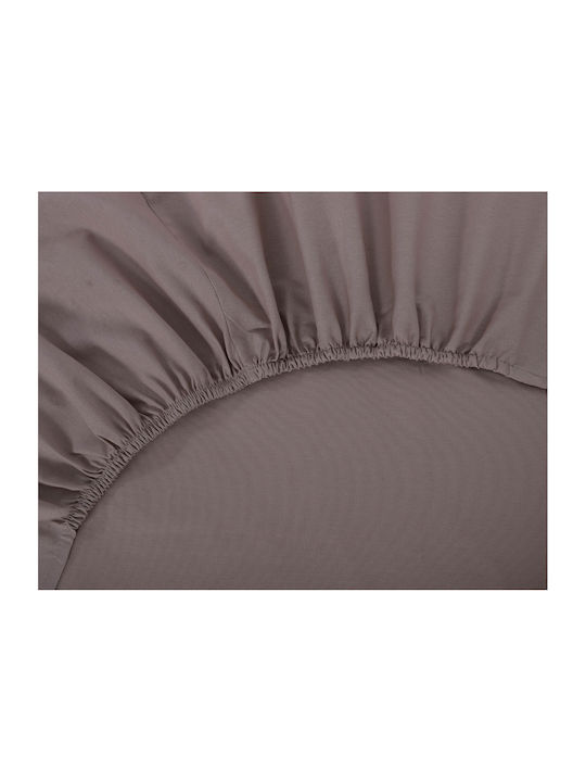 Silk Fashion Sheet Semi Double with Elastic 125x200+35cm. Mashroom