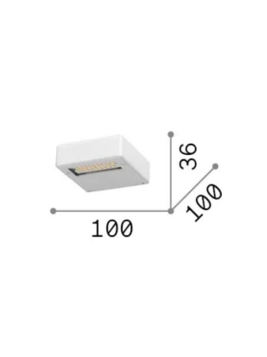 Ideal Lux Φωτιστικό Τοίχου LED Λευκό 10x10x3.6εκ. Ideal Lux Φωτιστικό Τοίχου LED Λευκό 10x10x3.6εκ.