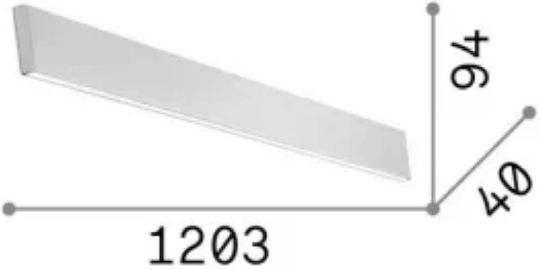 Ideal Lux Steel Lamp Wall with Integrated LED and Natural White Light 120.3x4x9.4cm