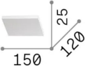 Ideal Lux Block Lamp Wall with Integrated LED and Warm White Light 15x12x2.5cm
