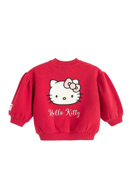 Fleece Kids Sweatshirt Cardigan Red