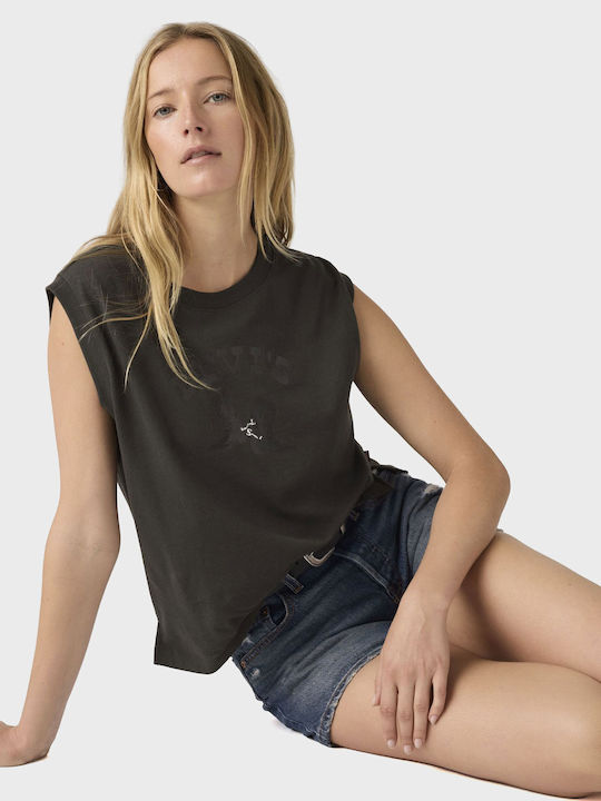 Women's Blouses Cotton Sleeveless Black Top
