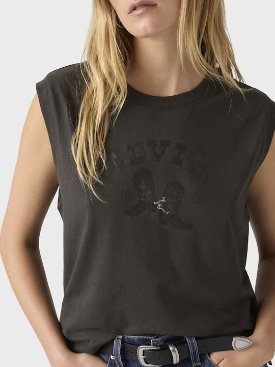 Women's Blouses Cotton Sleeveless Black Top