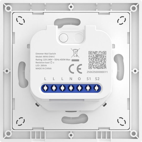 Sonoff Dimmer Switch with LED Button Frame 400W in White Colour