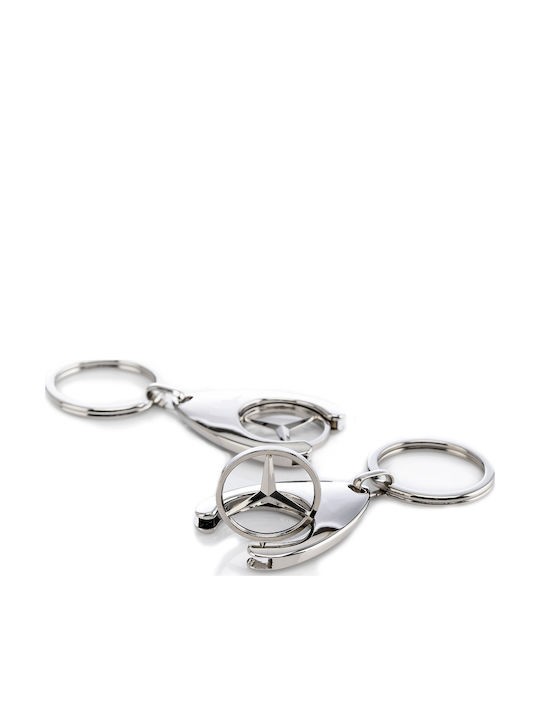 Set Două Brelocuri Depox Mercedes 7 5 Cm Metalic Argintiu