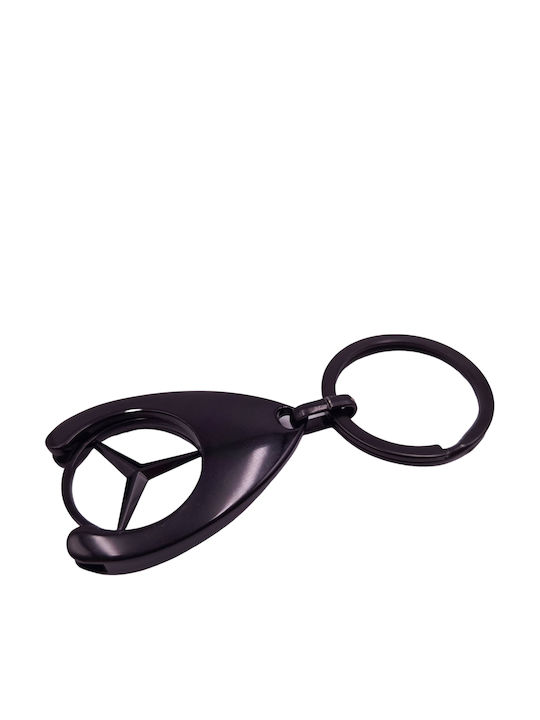 Set Două Brelocuri Depox Mercedes 7 5 Cm Metalic Negru