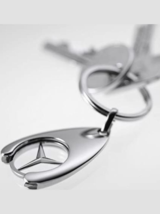 Set Două Brelocuri Depox Mercedes 7 5 Cm Metalic Argintiu