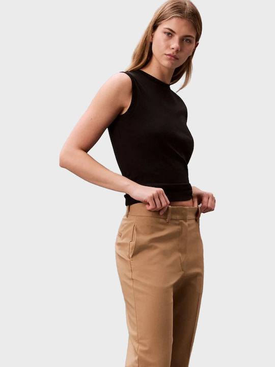 Damen Chino Hose Baumwoll-Set in Gerade Bein Stil Beige