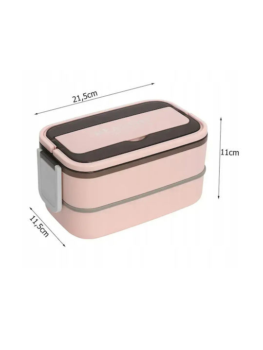 Verk Group Lunchbox Kunststoff Rosa Geeignet für die Mikrowelle 1400ml 1Stück