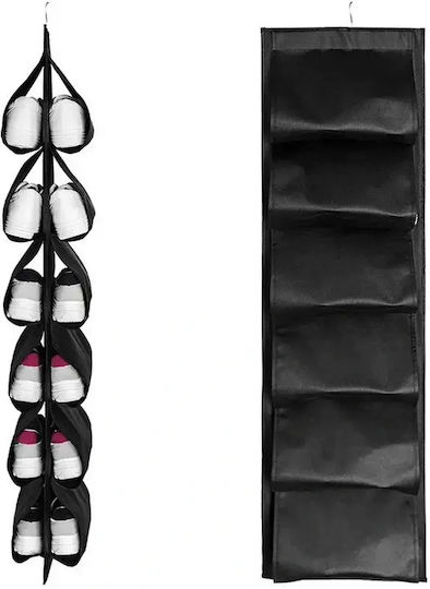 Verk Group Wardrobe Hanging Storage Case for Shoes in Black Color 115x32cm 1pcs