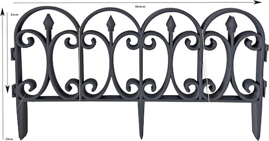 TnS Plastic Garden Hedge in Gray Color 58.5x23cm 4 Pieces