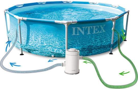 Intex Runde Schwimmbecken PVC mit Metallic-Rahmen
