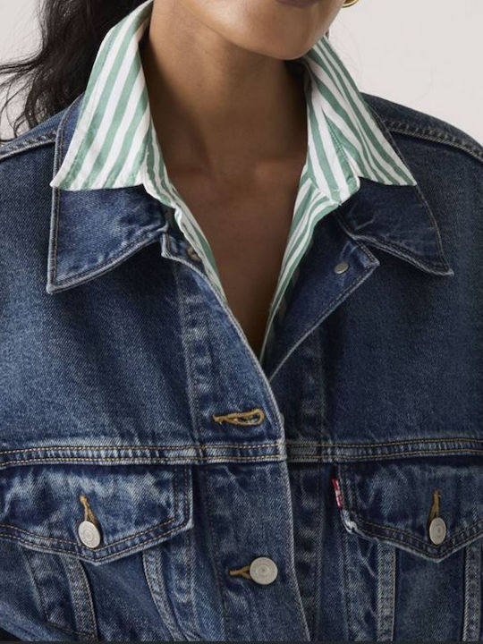 Trucker Γυναικείο Μπουφάν για Χειμώνα Dark Wash