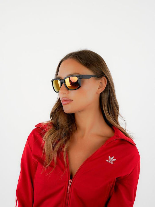Red Raven Rapid Unisex Ochelari De Soare Cu Ramă Neagră Din Plastic Și Lentile Roșii