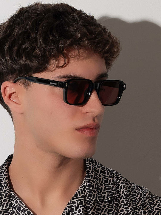 Red Raven Fade Unisex Sunglasses with Black Frame and Red Lens