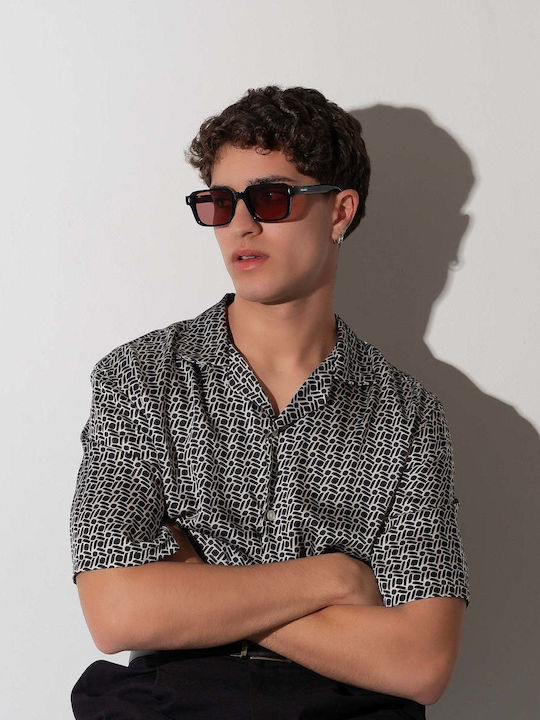 Red Raven Fade Unisex Sunglasses with Black Frame and Red Lens