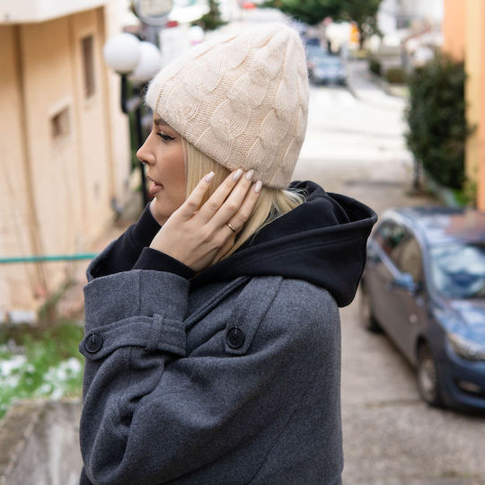 Σκουφάκι Beanie Γυναικείος Σκούφος Πλεκτός σε Ροζ χρώμα