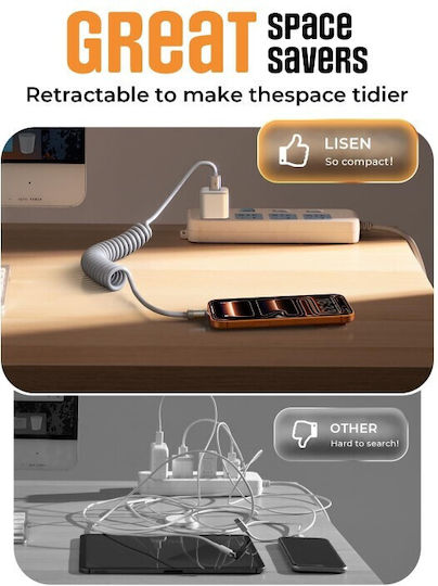 Lisen USB 2.0 Cable USB-C male - USB-A Γκρι YL0125090001