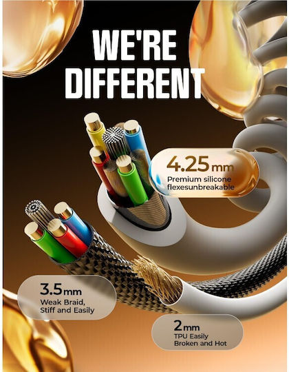 Lisen USB 2.0 Cable USB-C male - USB-A Γκρι YL0125090001