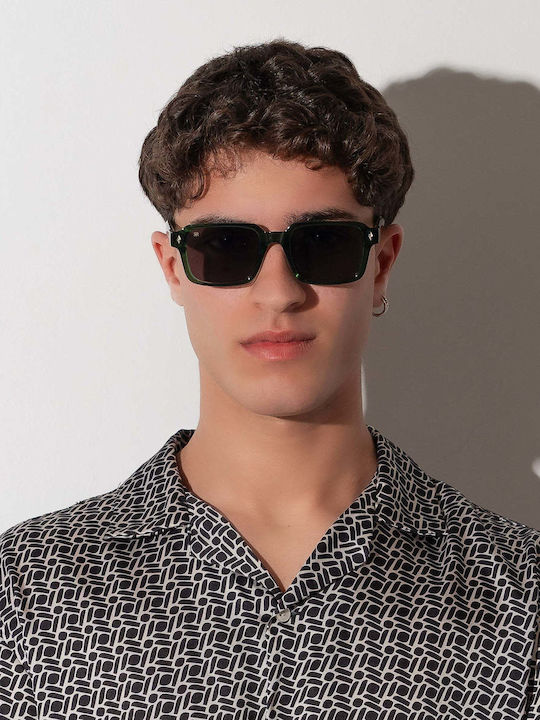 Red Raven Fade Unisex Γυαλιά Ηλίου με Πράσινο Σκελετό και Κόκκινο Φακό 49393870930254