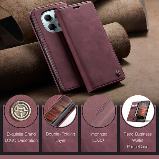 Caseme 013 Retro Book Μπορντό (Redmi Note 15)