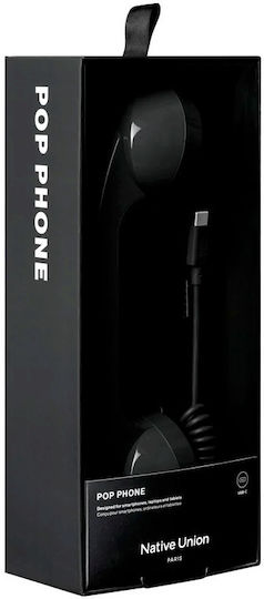 Native Union Pop Phone Alarm Usb-c Phone Headset High Quality Microphone Headset Black Nu-pop-p-blk