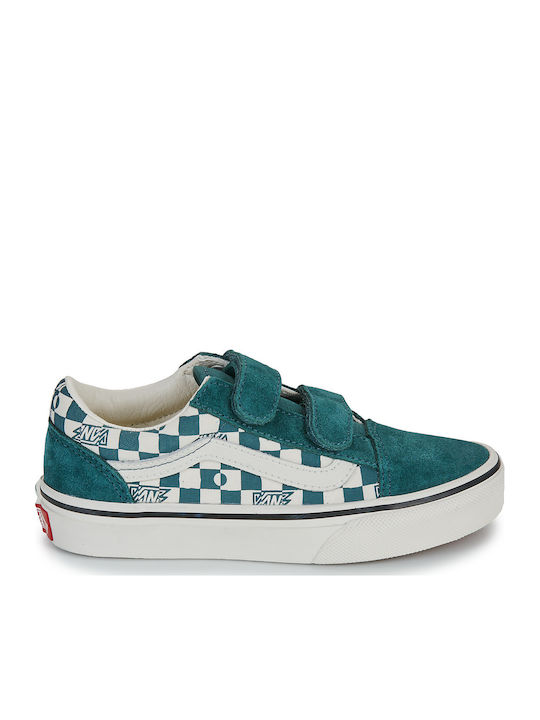 Old Skool V Παιδικά Sneakers με Σκρατς Πράσινα