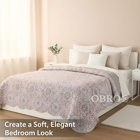 Κουβερλί Μονό Pink-grey 160x230cm
