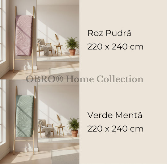 Tagesdecke Übergröße Mint Green 220x240cm
