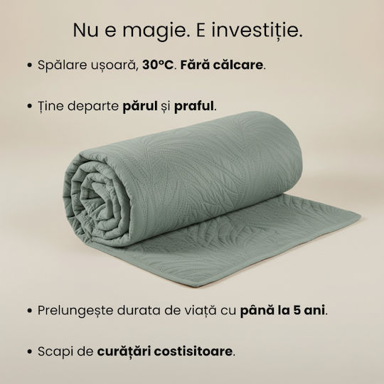 Tagesdecke Einzelbett Mint Green 160x230cm