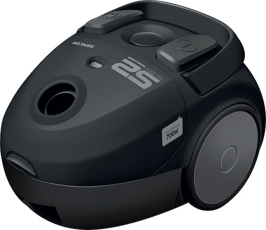 Sencor SVC 52BK-EUE3 Ηλεκτρική Σκούπα 700W με Σακούλα 1.5lt Μαύρη