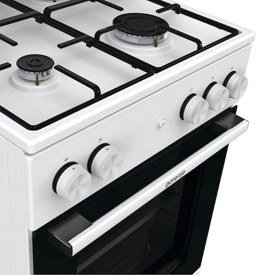 Gorenje Κουζίνα Υγραερίου 70lt με Εστίες Υγραερίου Π50εκ. Λευκή