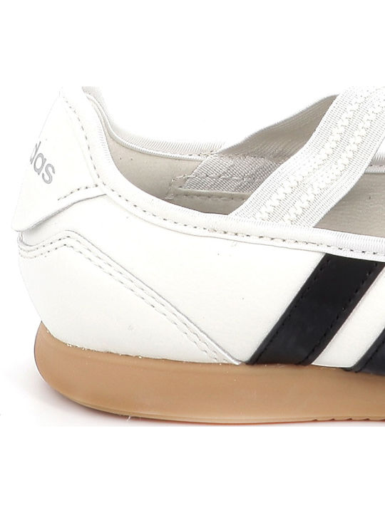 adidas Balerini copii cu elastic din piele sintetică Albe Mary