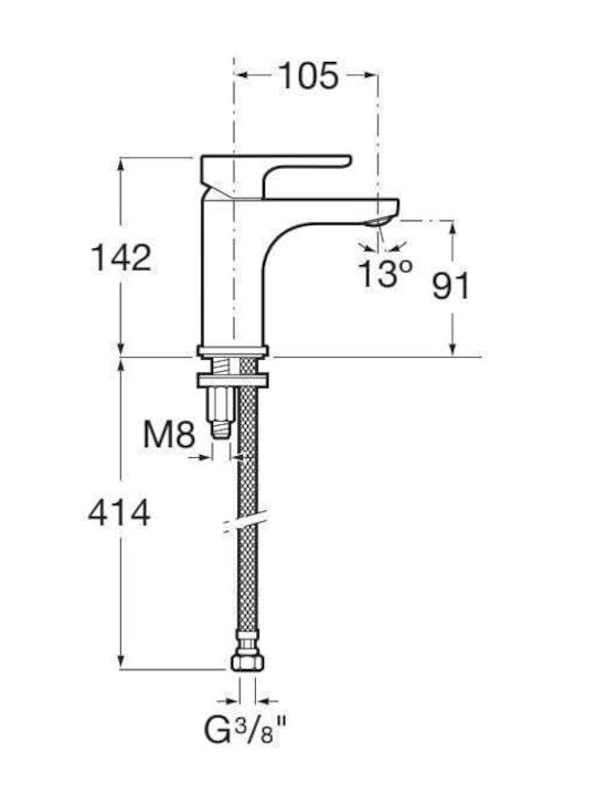 Roca Mixing Sink Faucet Silver