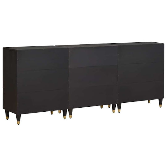 vidaXL Badezimmerschrank B180xT33xH75cm Schwarz