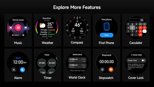 Ulefone Armor Watch Pro 48mm με Παλμογράφο (Μαύρο - M/L)