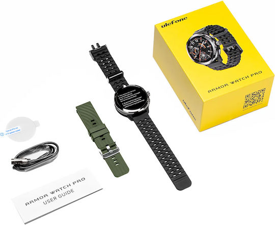 Ulefone Armor Watch Pro 48mm με Παλμογράφο (Μαύρο - M/L)