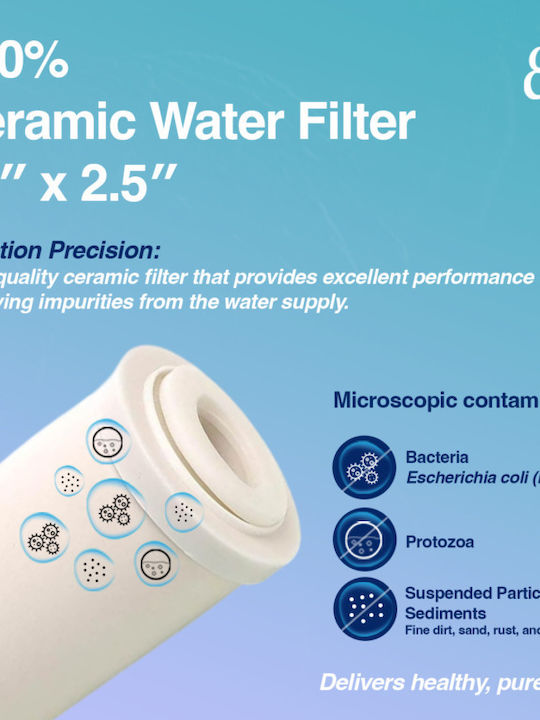 Eiger Ersatz-Wasserfilter für die Arbeitsplatte und unter der Arbeitsplatte Keramik 10" 0.3 μm (Mikrometer)