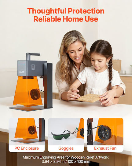 Vevor Laser Engraver 12W Κατάλληλο για Ακρυλικό / Plexiglass / Δέρμα