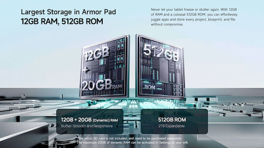 Ulefone Armor Pad 5 Pro 5G 11Инчове Таблет (12GB/512GB) Черен