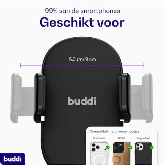 Car Phone Mount Buddi Way 2 Phone Mount Universal Durable Air Vent 5 Year Warranty Black 8719246496578