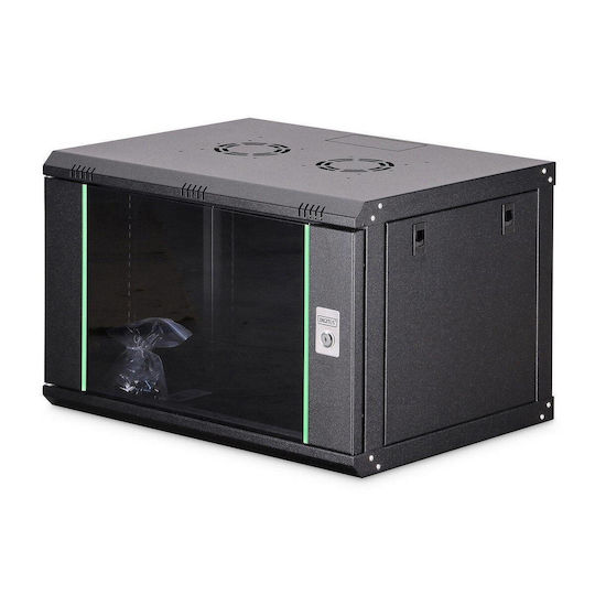 Digitus Επιτοίχια Καμπίνα Rack 19U Μαύρο DN-37101