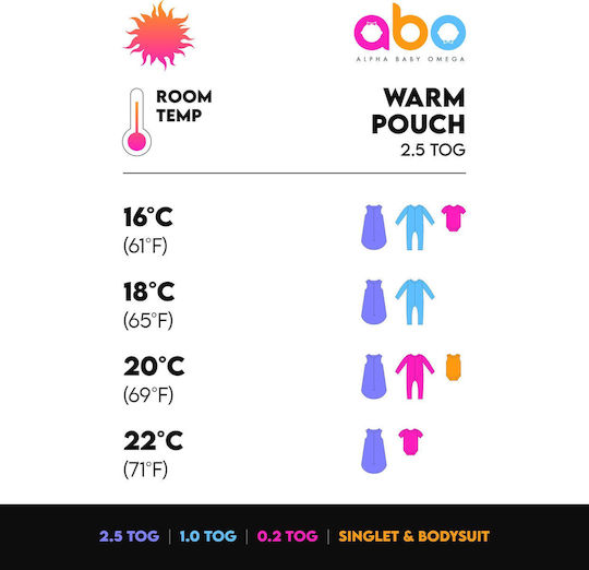 abo Winter Baby Sleeping Bag with Detachable Sleeves Rainbow & Leaves