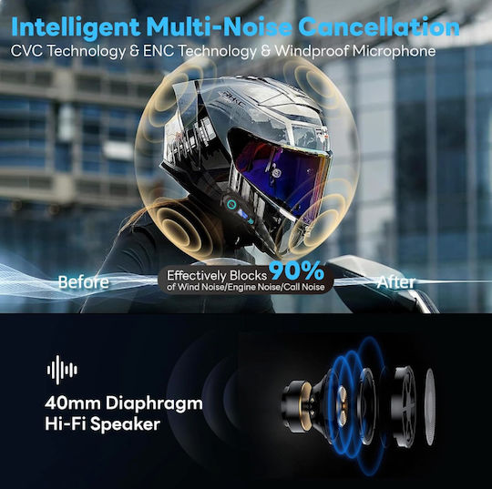 K09 Single Motorcycle Helmet Communication with Bluetooth K09-BLACK