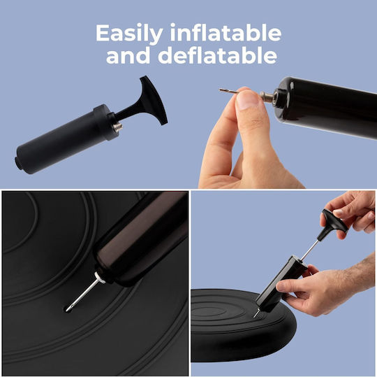 Everest Fitness Pernă de Echilibru Neagră cu Diametru de 33cm
