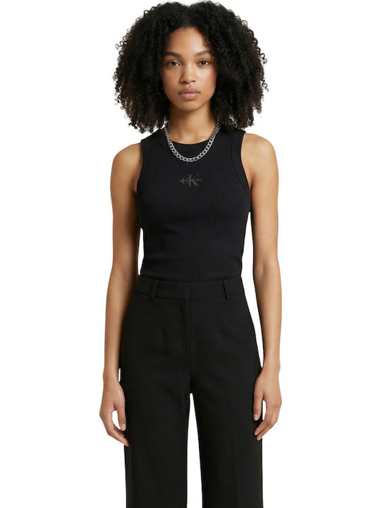 Calvin Klein Bluza Damă Bumbac Fără Mâneci Neagră