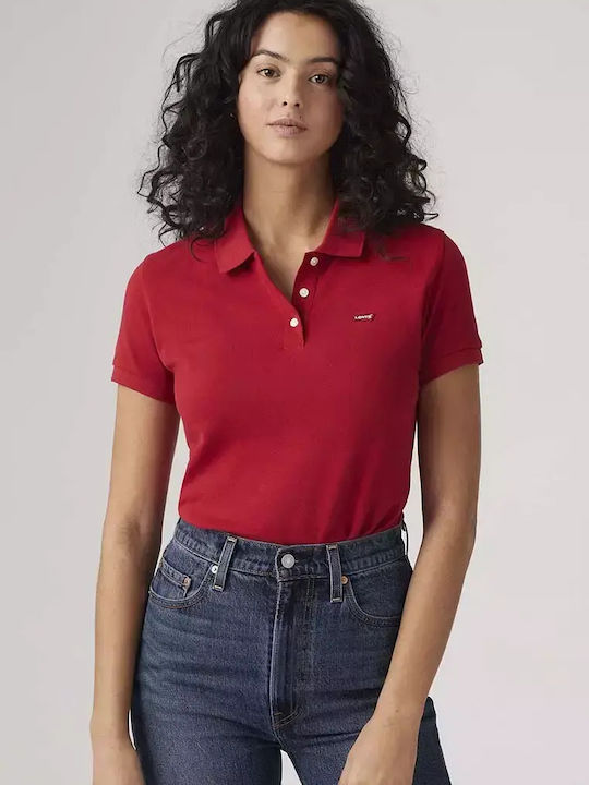 Damen Polo Bluse Red